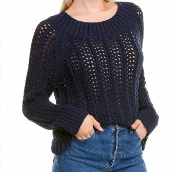 J. Crew Sweaters - J. Crew Wide Neck Pointelle Beach Sweater